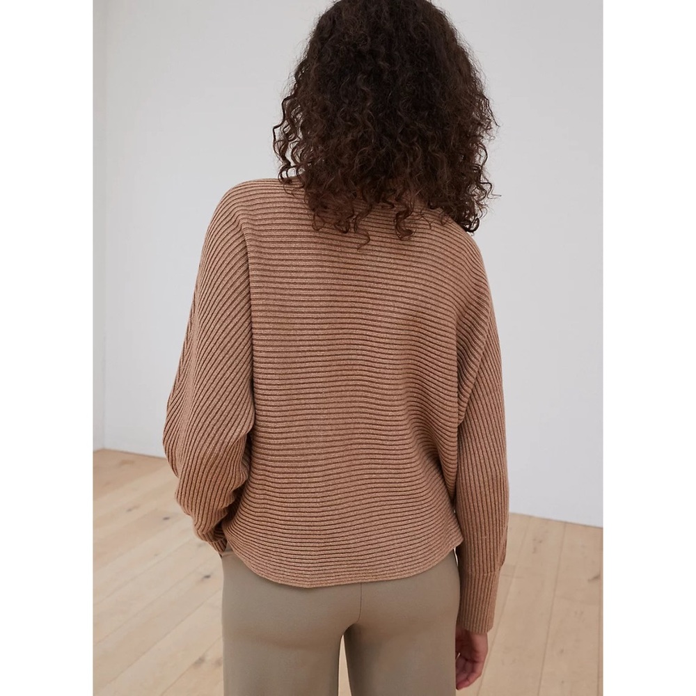 Aritzia babaton dumont ribbed turtleneck wool sweater tan - Picture 2 of 8